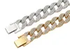 Luxury Halsband Armband Hip Hop Bling Mode Kedjor Smycken Mens Guld Silver Miami Kubanska Link Kedja Diamant Halsband