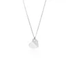 Sodrov 925 Sterling Silver Necklace Pendant For Women Creased Heart Necklace Silver 925 Jewelry Pendant Silver Necklace Q0531