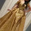 Arabo Aso EBI Sirena Abiti da sera sexy Sexy Pizzo Beaded Sequins High Neck Prom Dresses a buon mercato Partito formale Secondo Abiti da reception