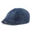 Хлопчатобумажная джинсовая шляпа Берета Мужчины Женщины 2022 Мода Весна Винтаж Boinas Para Hombre Peaky Blinders Newsboy Caps Octagony Hats
