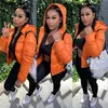 Tsuretobe Sexy Beskuren Puffer Jacka Kvinnor Vinter Kläder Kvinnor Orange Bubbla Coat Hooded Streetwear Woman Parkas Outwear 201212