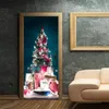 Décorations de Noël 3D Porte Autocollant Pour Salon Chambre PVC Papier Peint Étanche DIY Rénovation Adhésif Portes ornements de noël