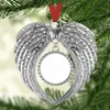 Sublimatie Blanks Kerst Ornament Decorations Angel Wings Shape Blank Voeg uw eigen afbeelding en achtergrond gratis DHL-schip HH21-563 toe