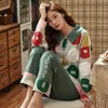 BZEL New Spring Autumn Sleepwear Imposta Kawaii Cartoon Pigiama Suit per le donne Soft Cotton Ladies Home Wear Large Size Pijama Pyjama Y200708