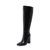 Stivali alti al ginocchio con punta a punta neri sexy Stivali con tacco alto da donna Donna Autunno Inverno Botas lunghi Invierno Mujer