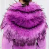 Nerazzurri Plus Size Long Faux Fur Casacos para mulheres 4xl 5xl 6xl 7xl espessura quente roxo roxo preto falso casaco de pele com raposa trim 201212