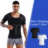 Vêtements de gymnastique Été Hommes Body-Building Tissu Abdomen Taille Ajustée Forme Fitness Invisible À Manches Courtes Tissu Ajusté1