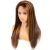 150 Density Pre Plucked Long Ombre Brown Peruvian Straight Body Wave Lace Front Wigs 13x4 Remy Human Hair Wigs Color 430 2871604