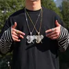 Hip Hop AAA Cubic Zirconia Pave Bling Iced Out Elephant Animal Pendants Halsband för män Kvinnor Fashion Jewelry Gold Color5848356