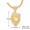 Colliers pendants Otoky Mens Full Iced Out Rhinestone Lion Tag Cubain Chaîne Hip Hop Collier Jan24223