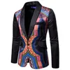 2020新しいデザイン男性のジャケットブレザー秋のファッションプリントエスニックスーツジャケットスリムフィットパーティー/結婚式のカジュアルブレザー男性米国のサイズ