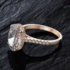 PANSYSEN 9ct Radiant Cut 9*1M lab Diamond Ring sets for Women Solid 925 Sterling Silver 18K Rose Gold Color Rings 220216