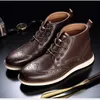 Hot sale-2020 Men Formal Business Dress Shoes Retro Top Quality Male Casual Genuine Leather Brogue Shoes Wedding Party Loafers Big Size