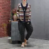 retro cardigan jacquard v-neck long-sleeved sweater jacket autumn casual all-match single-breasted knitted cardigan women 201204