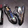 Moda Mężczyźni Luce-UP Oddychająca Siłownia Skórzane buty Wiosna Jesień Wysokiej Jakości Okrągły Toe Sports Chunky Spacery Spacery Sneakers