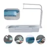 Kitchen Sink Shelf Organizer Telescopic Sink Rack Soap Sponge Drain Shelf Bathroom Storage Basket Bag Faucet Holder Adjustable Y1125