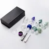 NC016 Deluxe Smoking Kits Plus Hand Pipe With 14mm Titanium Quartz Nail Ceramic Tips Dab Rig Portable Glass Water Bongs