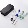 NC016 Deluxe Raucher-Sets plus Handpfeife mit 14 mm Titan-Quarz-Nagel, Keramikspitzen, Dab Rig, tragbare Glas-Wasserbongs