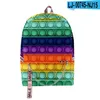 25 colori Zaino anime 3D Digital Rainbow Backpack Adolescente Push Bubble stampata Torna a scuola BookBag334i