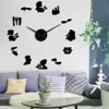 Beauty Salon Stickers Decor Clock Nail Tools Polish Makeup Manicure Acrylic Mirror Art DIY Giant Wall Watch LJ201204