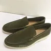 JAWAKYE Men Real Leather Nude Suede Flat Casual Shoes Round Toe Slip On Penny Loafers Comfortable Open Walk Shoes Multicolor LJ201015