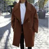 IEFB /Men's Wear Overkene Long Casat Moda espessamento Mantenha o sobretudo de lã quente masculino de tamanho grande de tamanho grande 9y879 201223