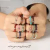 Natural Stone Beads Rings Elastic 4mm Crystal Round Strand Finger Ring Handmade Creative Band Ring Women Men Party Jewelry 1pc