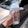 Bouteilles d'eau Couple créatif Sippy tasses sport bouteille d'eau avec paille bouteille de café pour l'eau une tasse de Double