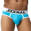 JOCKMAIL Sexy Men Sous-vêtements pénis pochette hommes slips tanga Gay Sous-vêtements hommes bikini Slip Modal et coton 2 Style 7 couleurs blanc T200517