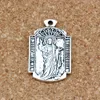 O Mi Jesus Misericordia Médaille Religion Charmes Pendentifs Pour La Fabrication De Bijoux Collier DIY Accessoires 18.5x31mm Argent Antique 50Pcs A-239