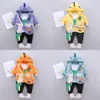 Yeni Bahar Sonbahar Bebek Karikatür Giysileri Çocuklar Pamuk Hoodies T-Shirt Pantolon Çanta 4pcs/Set Fashion Toddler Casual Giyim Setleri