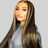 Celebrity Lace Front Wig Two Tone Ombre Highlight Kinky Curly 10A Peruvian Remy Human Hair Full Lace Wigs for Black Woman Express Shipping