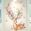 Shijuekongjian Deer Rabbit Animal Adesivi per pareti Disenaliche da parete Fiori fai -da -te per camere per bambini decorazione per la camera da letto per bambini 201130284e