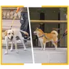 Retrátil cão coleira elegante alto nylon nylon sem trelas de estimação emaranhado correndo corda de tracção de treinamento para cães médios grandes gato lj201109