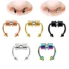 Faux Piercing nez anneau alliage nez Piercing cerceau Septum anneaux pour hommes femmes bijoux cadeaux mode magnétique Fa