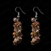 Oeil de Tigre Améthyste Agate Pierre Gland Dangle Crochet Boucles D'oreilles Dangle Cristal Pierre Naturelle Perles Boucles D'oreilles Bague ensemble de bijoux pour Femmes Bijoux De Mode