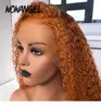 Gingembre orange 13x6 partie profonde en dentelle de dentelle avant perruques de cheveux humains 150 Brésilien prélié brésilien curly remy en dentelle perruque frontale447072