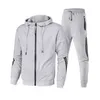 Men's Hoodie Tracksuit Suits 2 Pieces Sweatshirt+Sweatpant Homme Casual Jogging Sportswear Jacket Oversized Men Clothing 211230