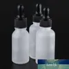 Paquete de 3 botellas cuentagotas para ojos de 30 ml/1 oz, viales de botellas de vidrio esmerilado blanco vacío con pipeta de plástico, a prueba de fugas