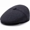 Ht1851 mężczyzn czapki czapki jesienne zimowe czapki z klapką ucha vintage newsboy bluszcz płaskie czapki wełniane berety męskie casual ciepłe beret czapki y200110