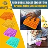 Silicone Pop It Fidget Toy Sensory Push Pop Bubble Toy Autism Special Needs Anxiety Stress Reliever for Students Office Workers Pa2193781