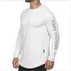 Männer dünne lange Ärmel T-Shirt Turnhallen Fitness Bodybuilding Superelastische Hemden Männlich Jogger Workout Sportswear T-Shirts Kleidung 201116