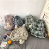 Schattige eenvoudige vrouwen gestreepte rugzakken student plaid schooltas voor tienermeisjes harajuku vrouwelijke mode reizen rugzak kawaii 202211