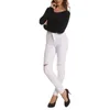 Nouvelle arrivée mode chaude femmes denim pantalon maigre taille haute jeans crayon mince dames jeans décontractés W46 201223