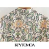 KPYTOMOA Femmes Mode Paisley Imprimer Blazer Manteau Vintage À Manches Longues Poches Femelle Survêtement Chic Tops 201102