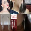 Dangle lustre à la mode longue gland cristal fête boucles d'oreilles pour les femmes couleur argent femme mode bijoux brillant luxe Ha4781121