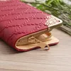 Fashionable PU wallet Leather Embossed Rhombus Ladies Single Zipper Long Hollow Corner Multi-card Position Handbag Cash Inside Purse