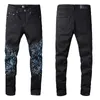 Winter Style Moda Męskie Dżinsy Wysokiej Jakości Niebieski Kolor Skinny Fit Splity Ripped Spodnie High Street Zniszczony Motocykl Biker Mężczyźni