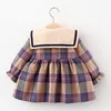 2020 Fall Newborn Baby Girl Dress Clothes Toddler Girls Princess Plaid Birthday Dresses For Spädbarn Babykläder 02Y Vestidos4797356