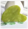 100 Natural Dark Green Jade Guasha Board Skin ansiktsv￥rd Massage Body Face Relaxation Beauty Jade Scraping Tool